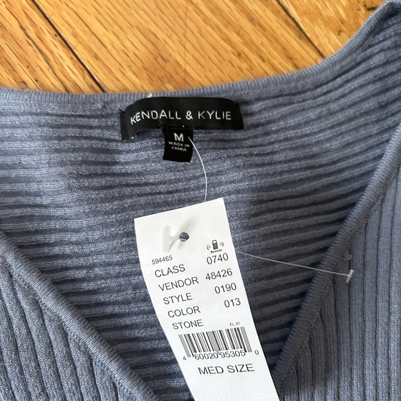 Pacsun Kendall & Kylie Blue Wrap Top Long Sleeve - Picture 3 of 3